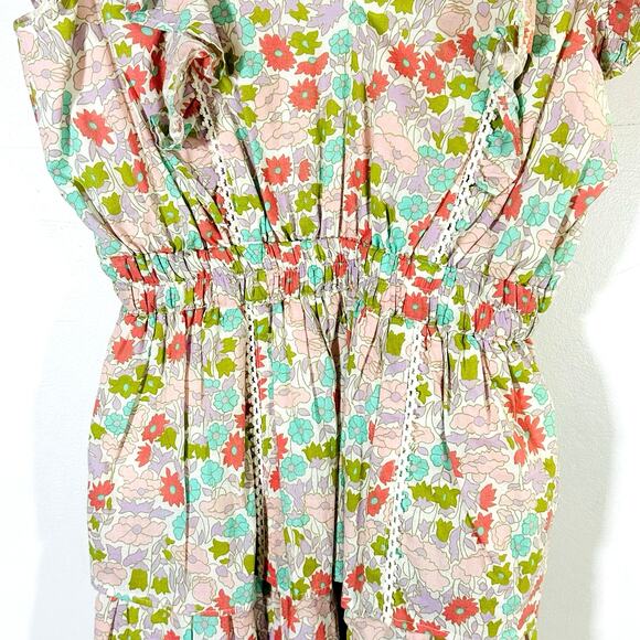 LOVE THE LABEL Ines Ivory Floral Ruffle Tiered Dress NWOT Womans XS - Picture 5 of 11
